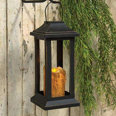 Burnt Ivory Pillar Lantern, 10 inch - The Fox Decor